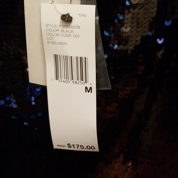 Black designer sequin mini skirt unworn. Size M - Picture 2 of 4